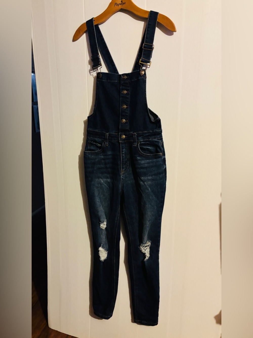 No Boundaries Dark Blue Denim Overalls size small - Picture 1 of 4